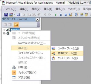 標準モジュールの追加 標準モジュールの追加